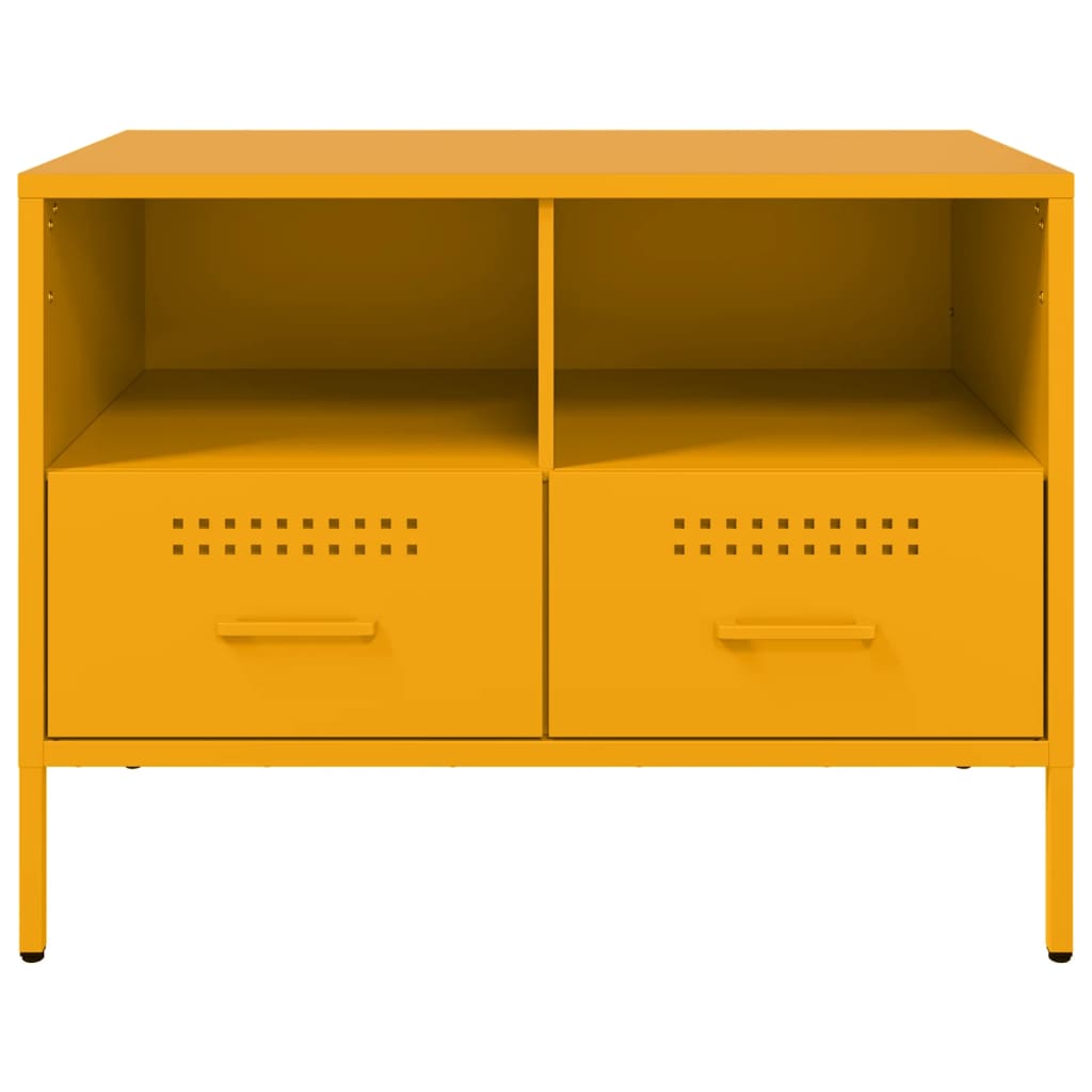 vidaXL TV Cabinet Mustard Yellow 68x39x50.5 cm Steel