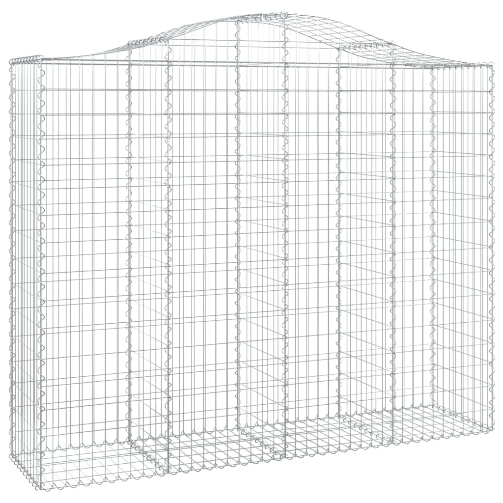 vidaXL Arched Gabion Baskets 8 pcs 200x50x160/180 cm Galvanised Iron