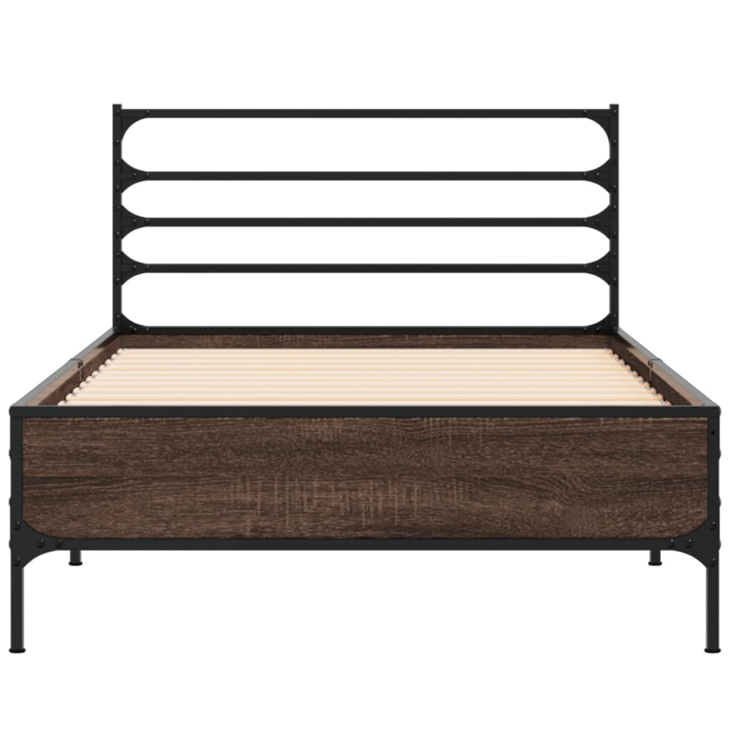 vidaXL Bed Frame without Mattress Brown Oak 75x190 cm Small Single