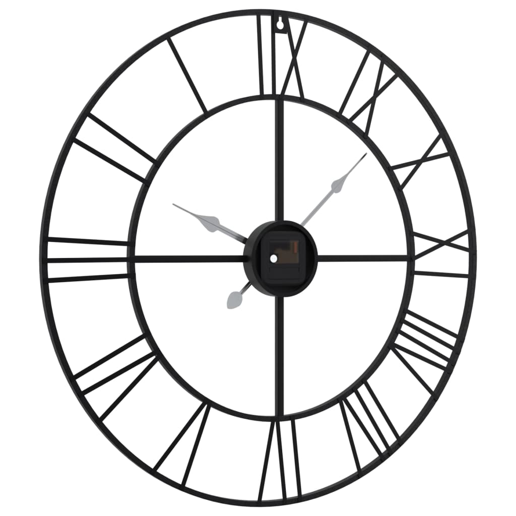 vidaXL Wall Clock Black Ø50 cm Iron