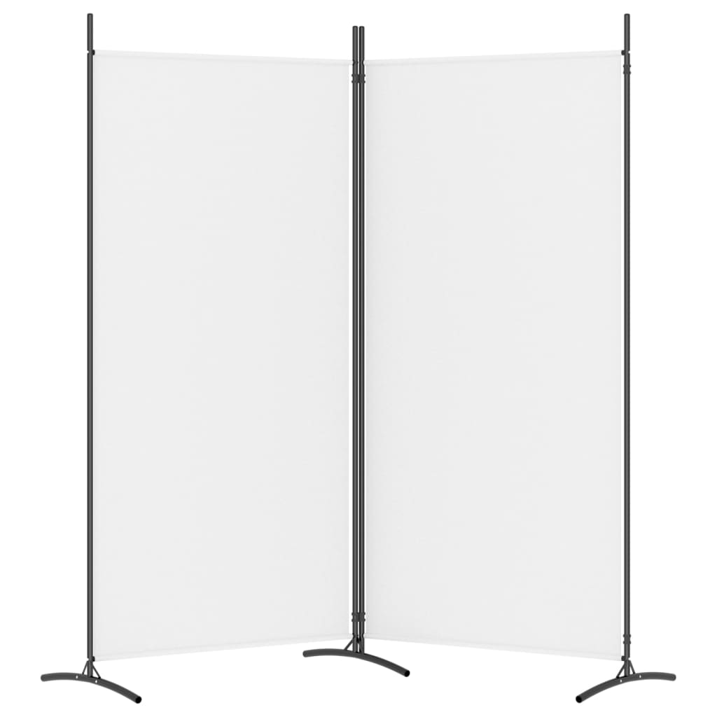 vidaXL 2-Panel Room Divider White 175x180 cm Fabric