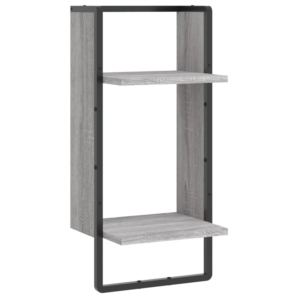 vidaXL Wall Shelf with Bar Grey Sonoma 30x25x65 cm