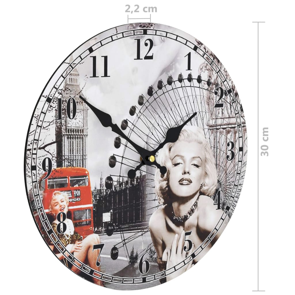 vidaXL Vintage Wall Clock 30 cm