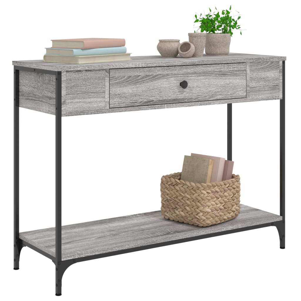 vidaXL Console Table Grey Sonoma 100x34.5x75 cm Engineered Wood