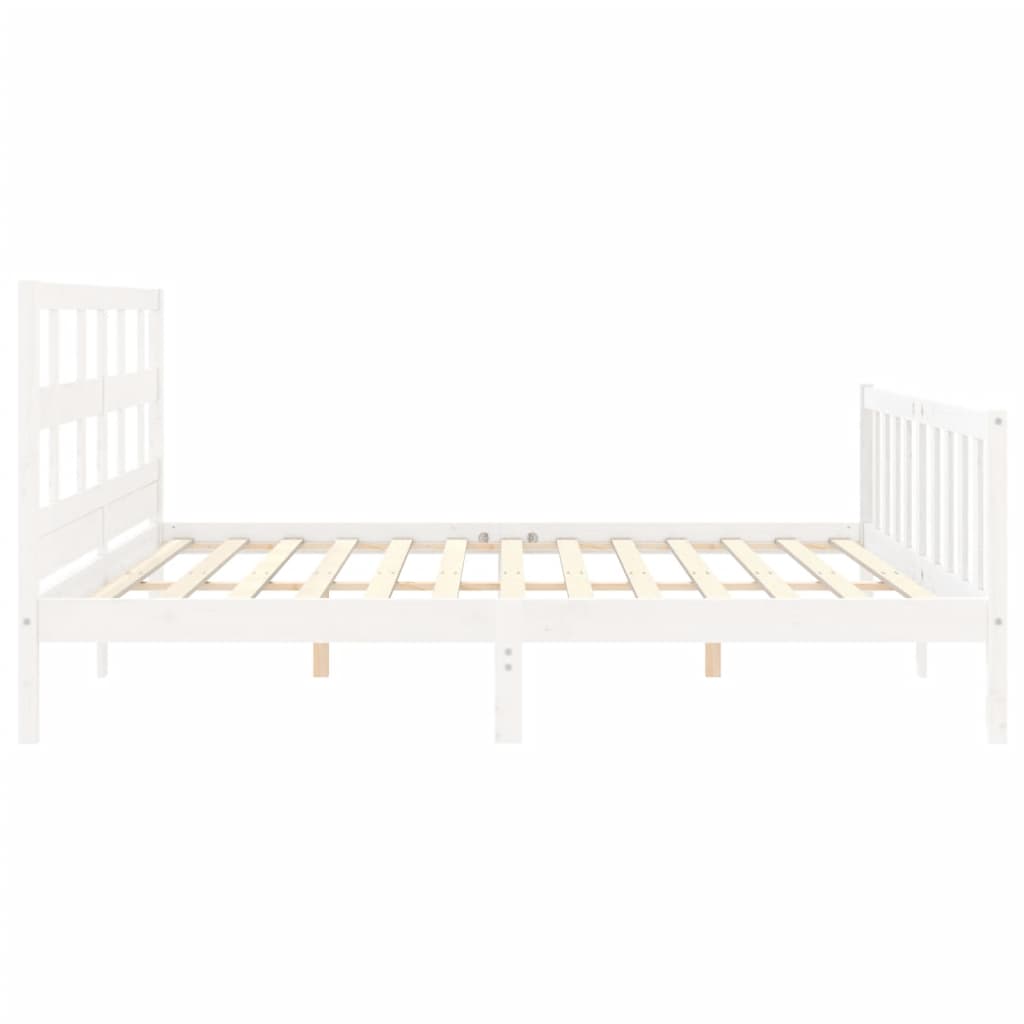 vidaXL Bed Frame without Mattress White 200x200 cm Solid Wood Pine