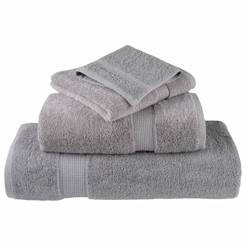 vidaXL 8 Piece Premium Towel Set SOLUND Grey 600 gsm