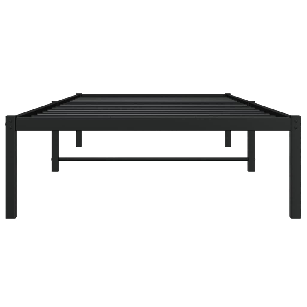 vidaXL Metal Bed Frame without Mattress Black 90x190 cm Single