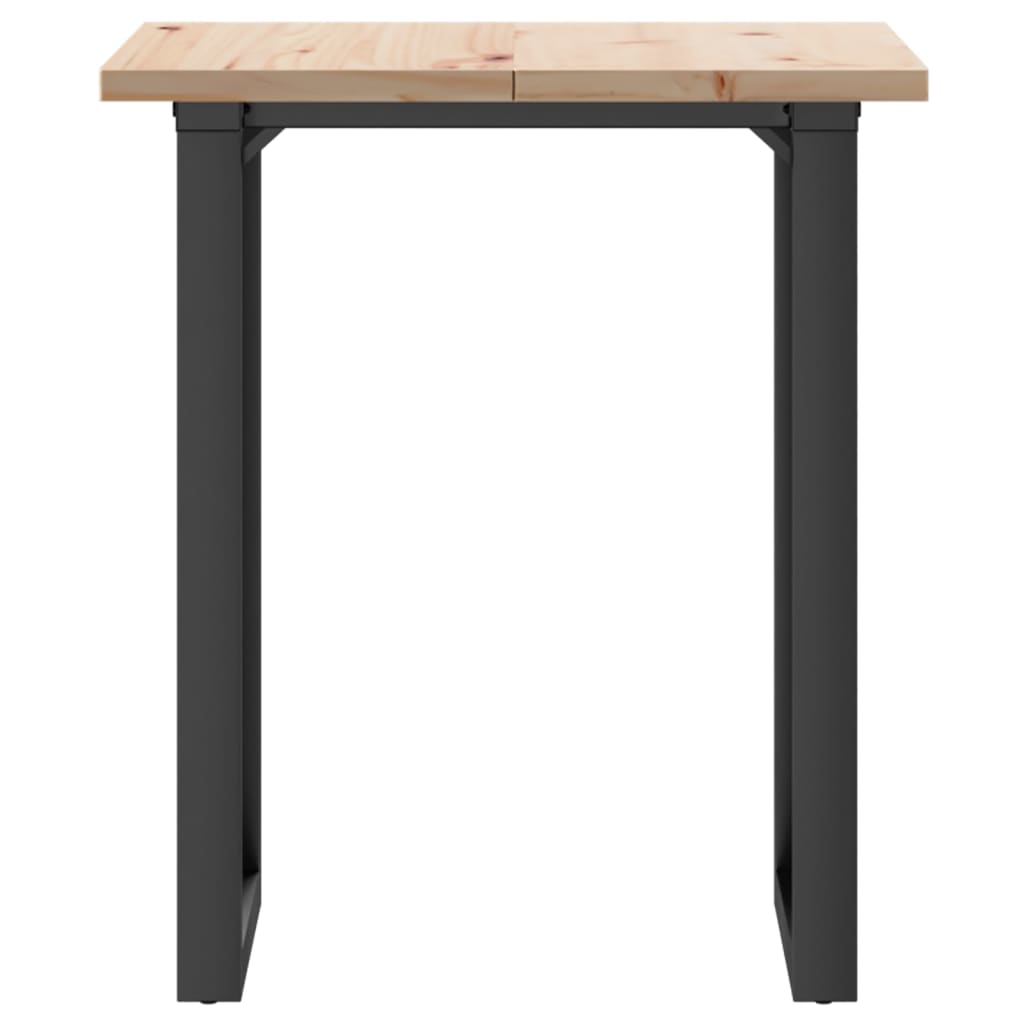 vidaXL Dining Table O-Frame 70x70x75.5 cm Solid Wood Pine and Cast Iron