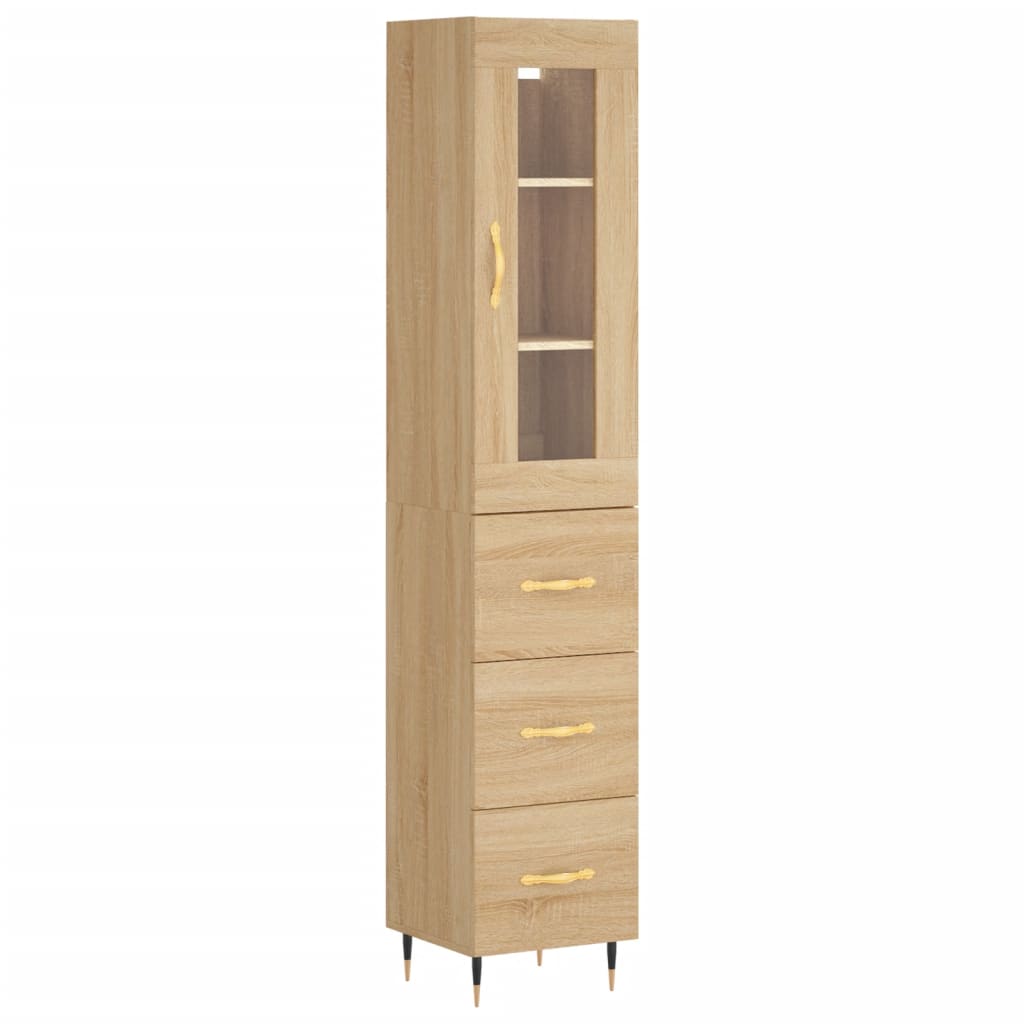 vidaXL Highboard Sonoma Oak 34.5x34x180 cm Engineered Wood