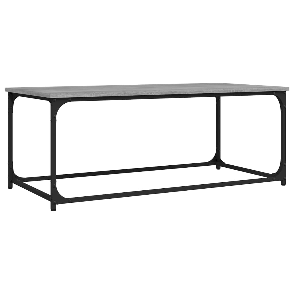 vidaXL Coffee Table Grey Sonoma 102x50x40 cm Engineered Wood and Iron