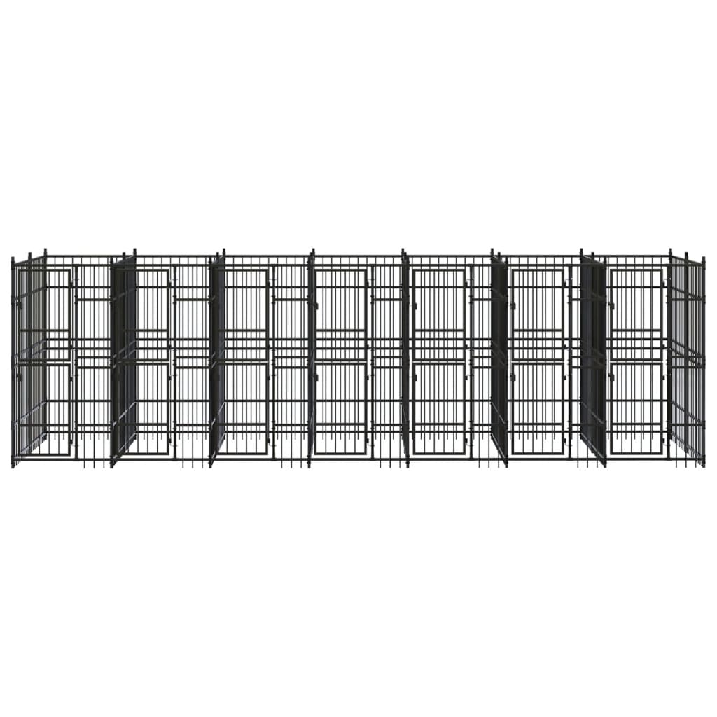 vidaXL Outdoor Dog Kennel Steel 12.9 m²