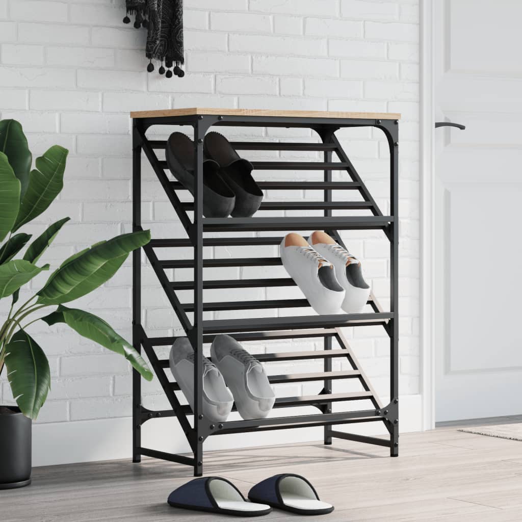 vidaXL Shoe Rack Sonoma Oak 60x30x85 cm Engineered Wood