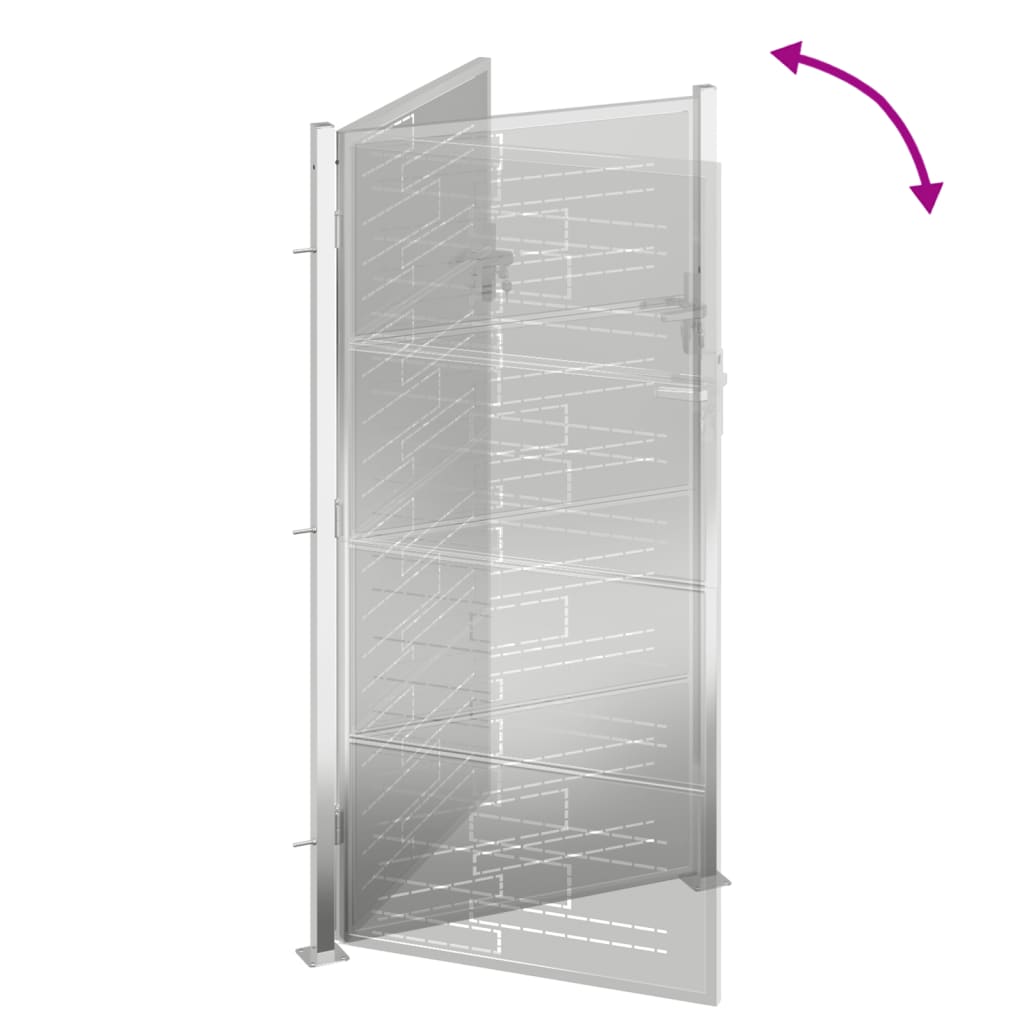 vidaXL Garden Gate 100x180 cm Stainless Steel