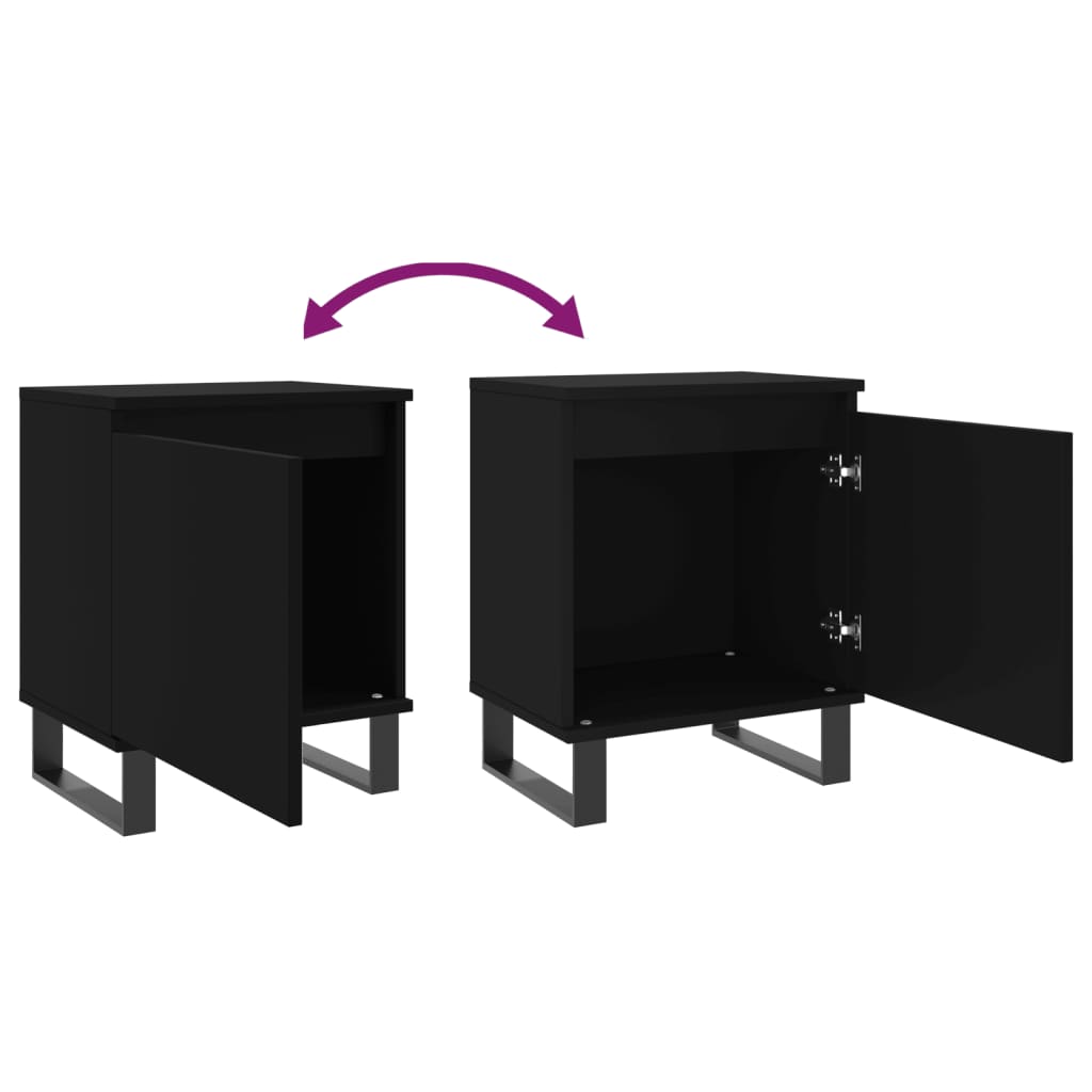 vidaXL Bedside Cabinets 2 pcs Black 40x30x50 cm Engineered Wood