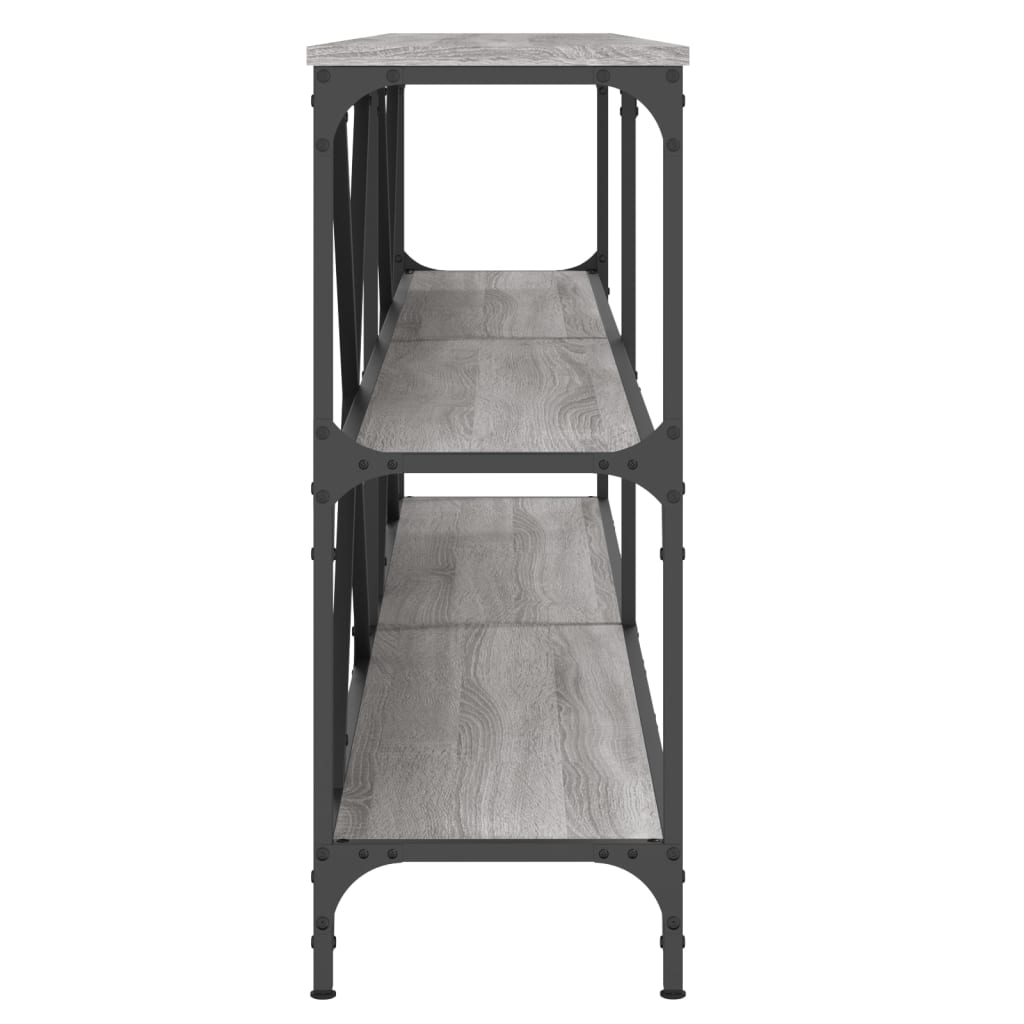 vidaXL Console Table Grey Sonoma 200x30x75 cm Engineered Wood and Iron