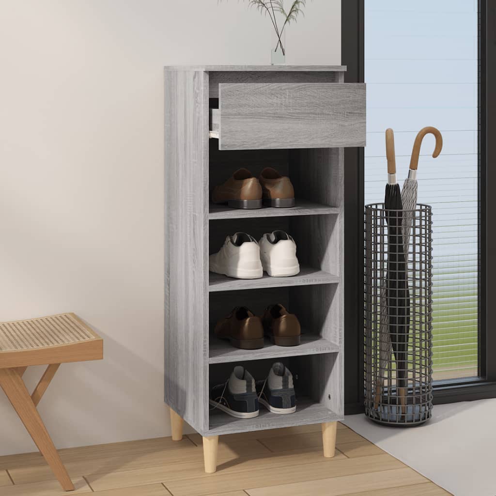 vidaXL Shoe Cabinet Grey Sonoma 40x36x105 cm Engineered Wood