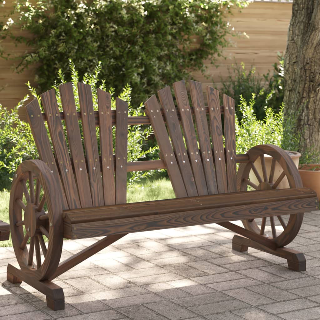 vidaXL Garden Adirondack Chair 2-Seater Solid Wood Fir