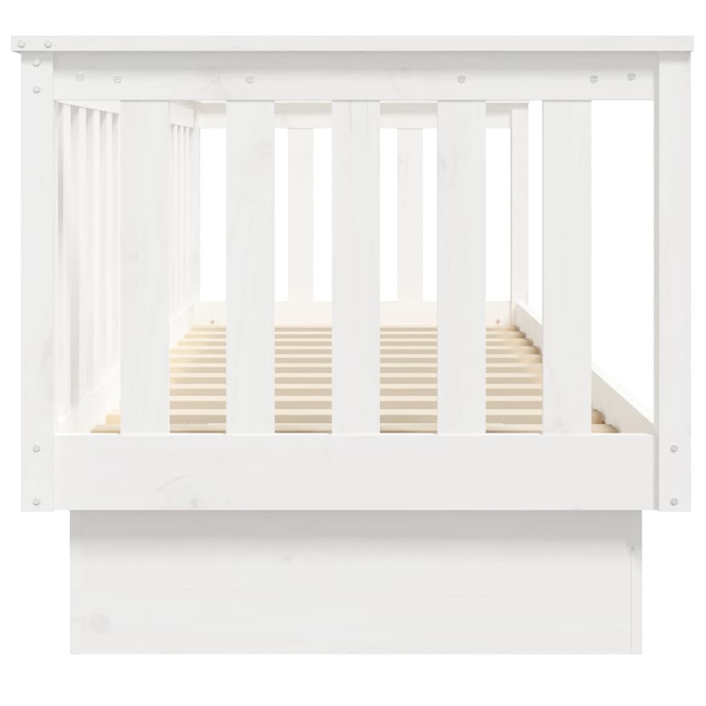 vidaXL Day Bed without Mattress White 75x190 cm Small Single Solid Wood Pine