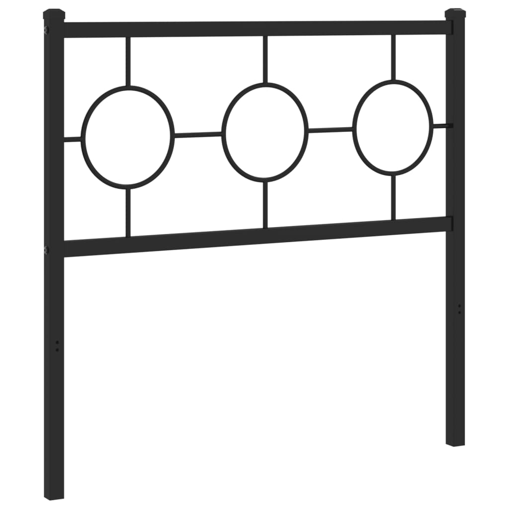 vidaXL Metal Headboard Black 90 cm