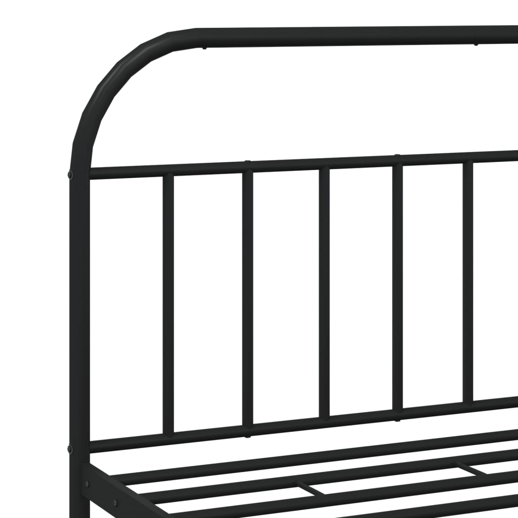 vidaXL Metal Bed Frame without Mattress with Footboard Black 180x200 cm Super King