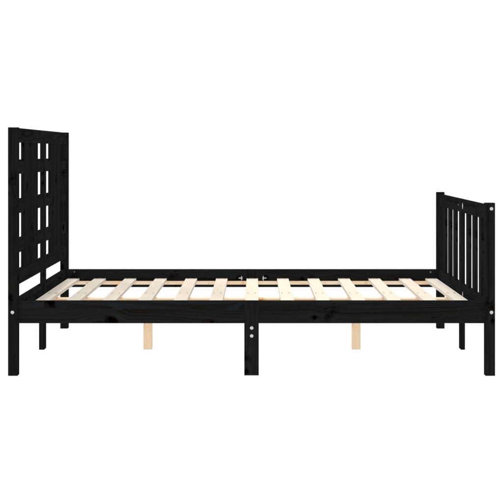 vidaXL Bed Frame without Mattress Black 120x200 cm Solid Wood Pine