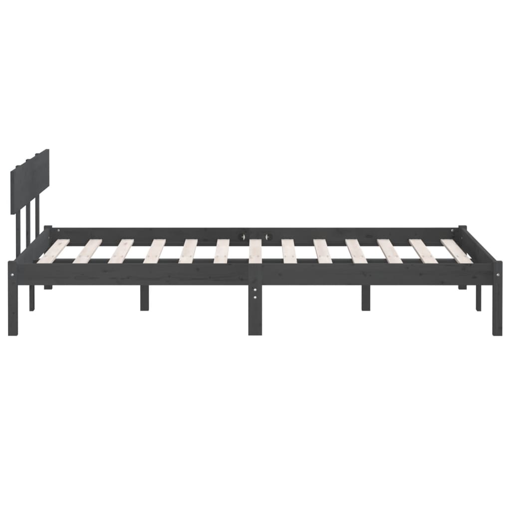 vidaXL Bed Frame without Mattress Grey Solid Wood 200x200 cm