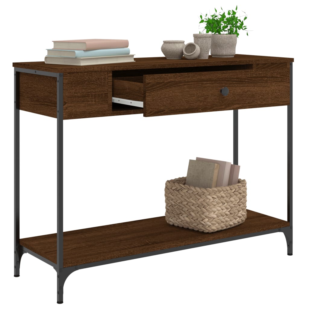 vidaXL Console Table Brown Oak 100x34.5x75 cm Engineered Wood