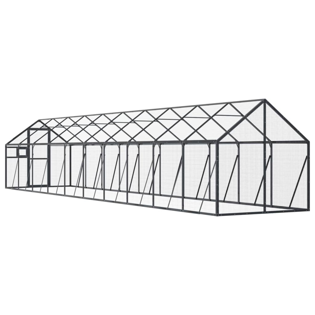 vidaXL Aviary Anthracite 1.79x10x1.85 m Aluminium