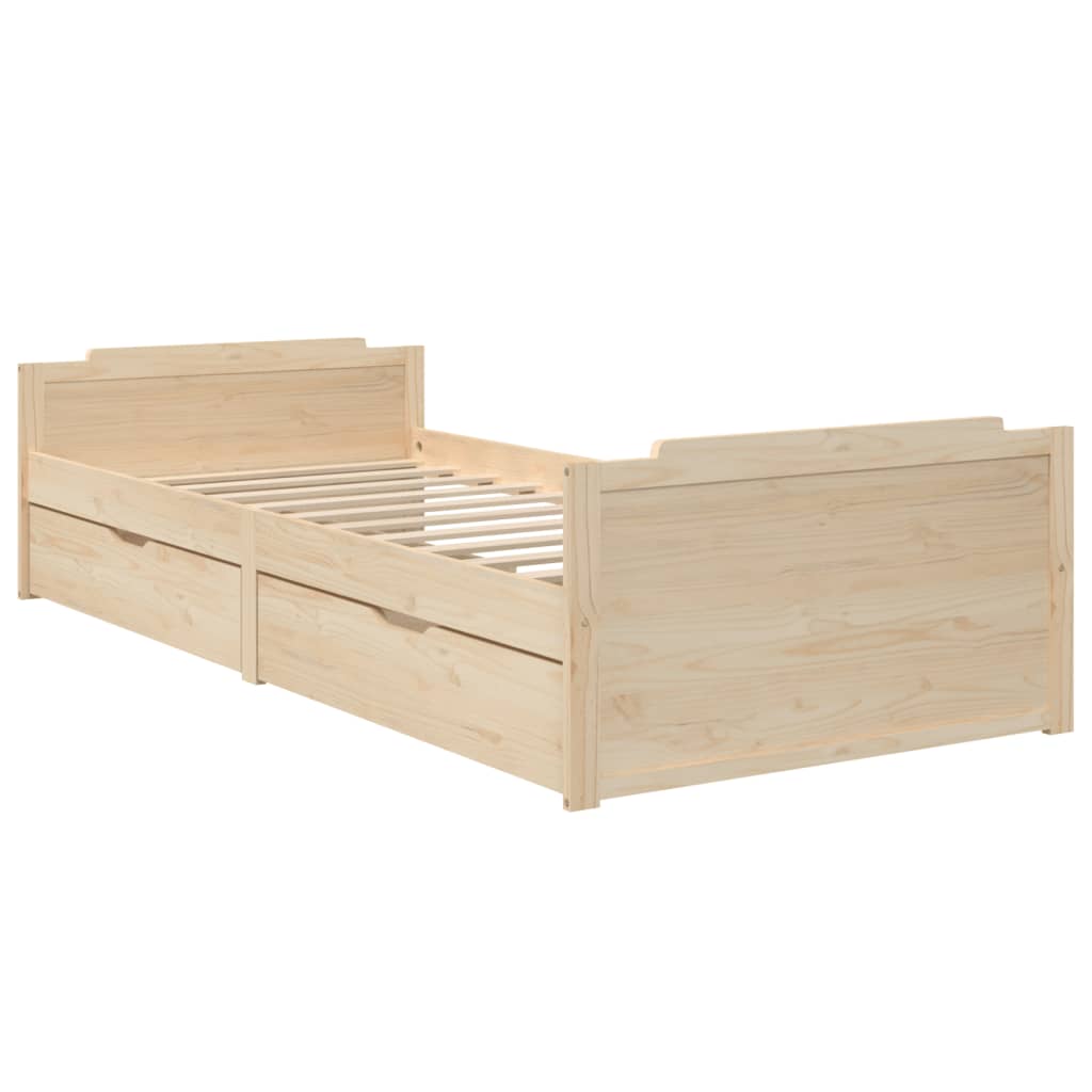 vidaXL Bed Frame without Mattress Solid Wood Pine 90x200 cm