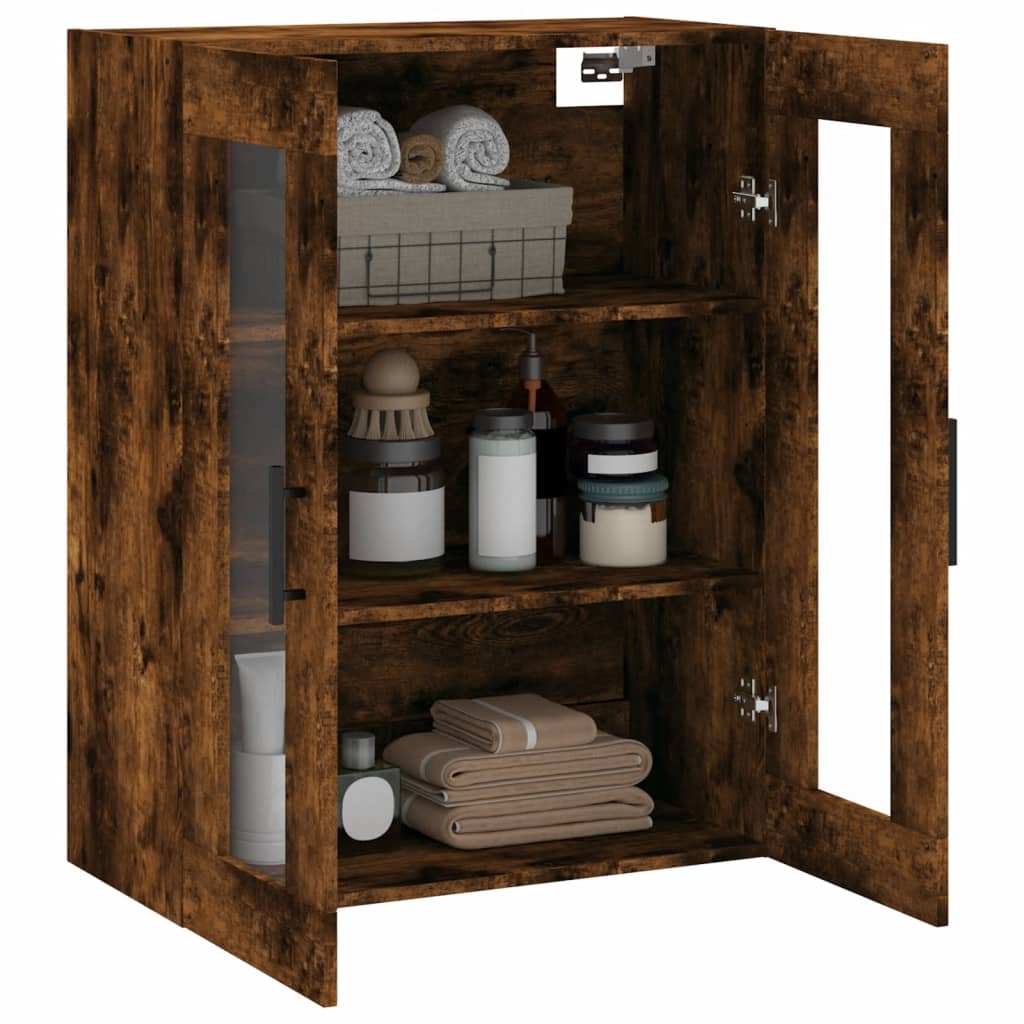 vidaXL Wall Mounted Cabinet Smoked Oak 69.5x34x90 cm