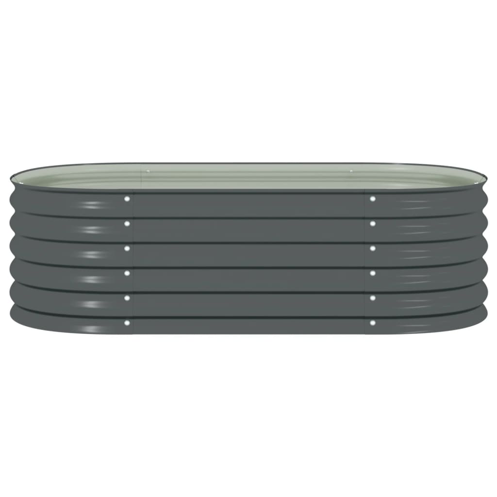 vidaXL Garden Raised Bed 160x80x44 cm Galvanised Steel Grey