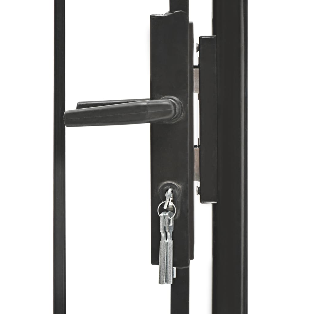 vidaXL Garden Gate Steel 1x1.5 m Black