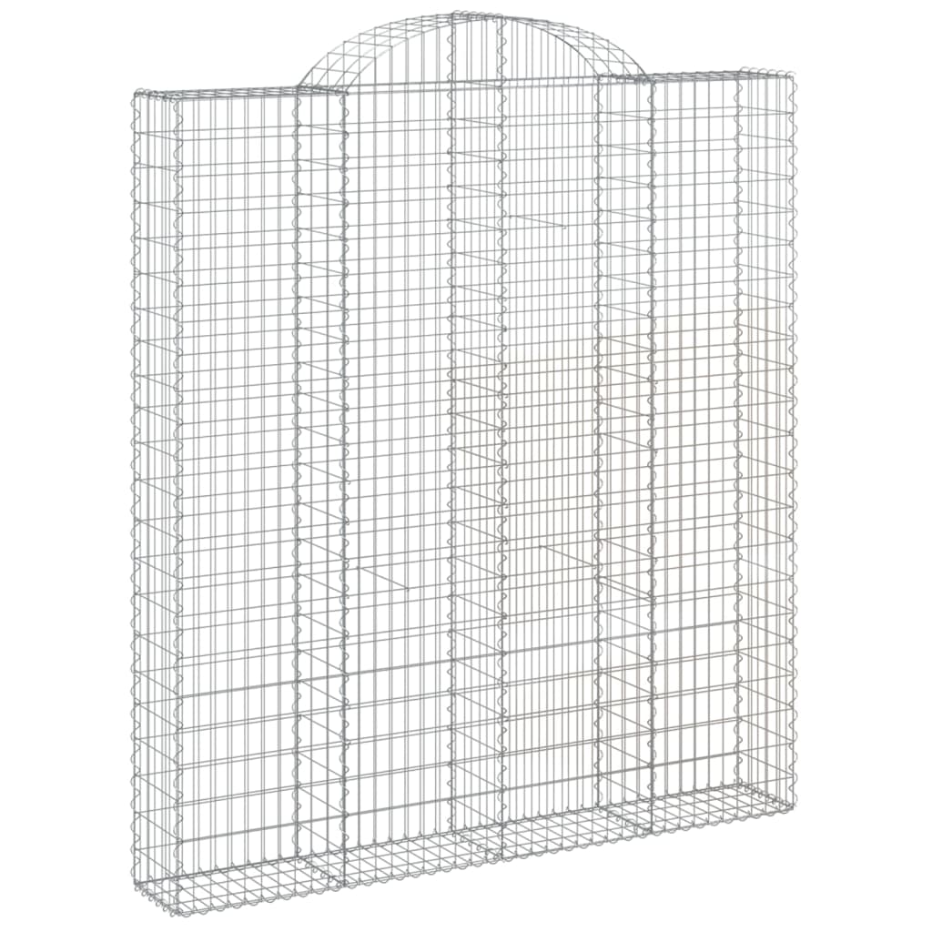 vidaXL Arched Gabion Baskets 6 pcs 200x30x220/240 cm Galvanised Iron