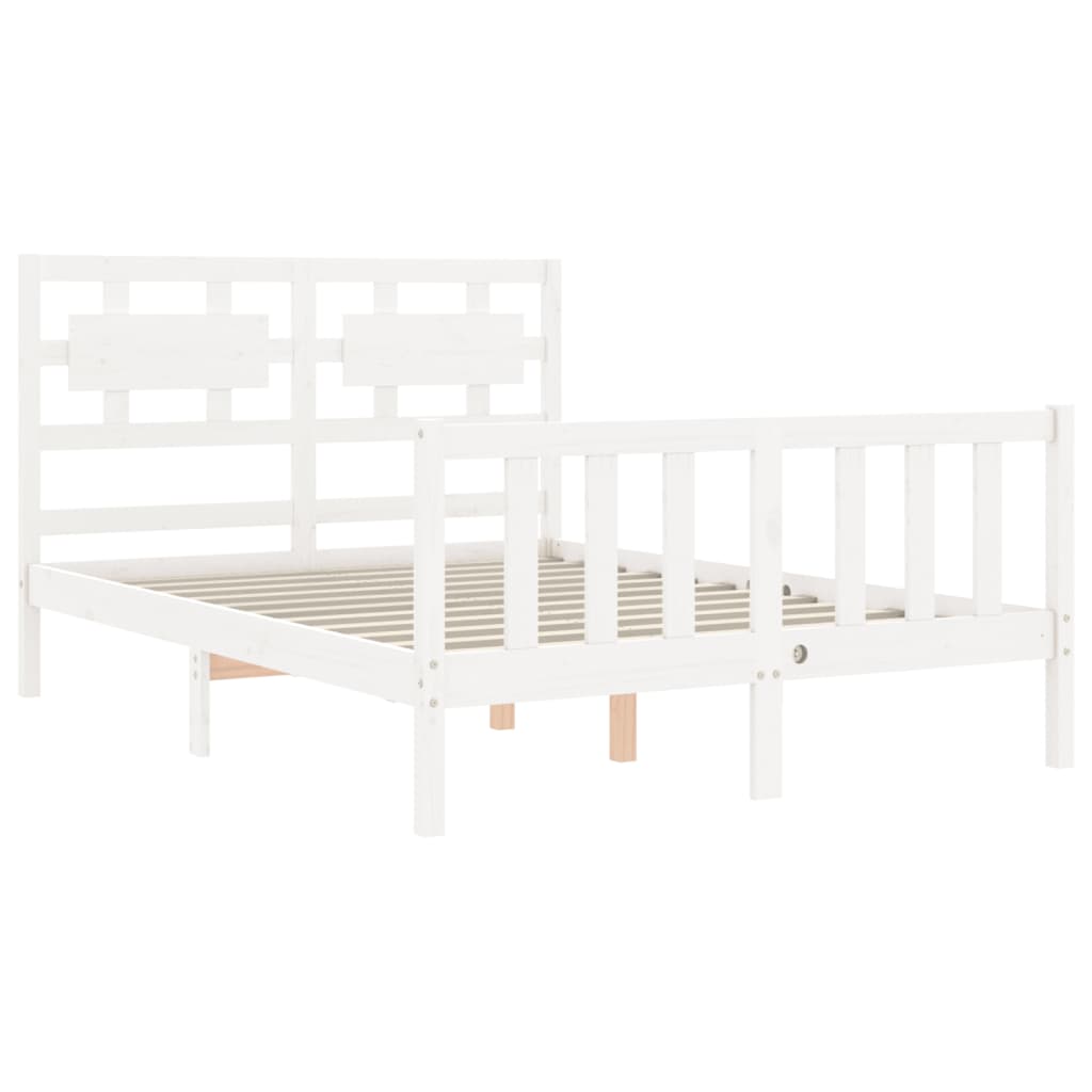 vidaXL Bed Frame without Mattress White 140x200 cm Solid Wood Pine