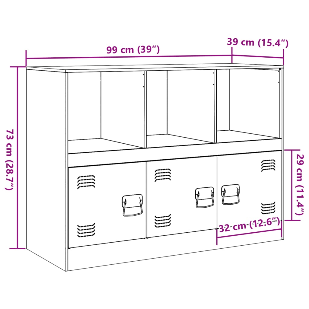 vidaXL Sideboard Mustard Yellow 99x39x73 cm Steel