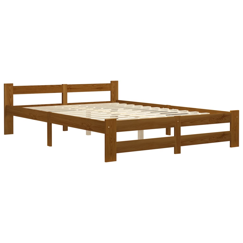 vidaXL Bed Frame without Mattress Honey Brown Solid Pine Wood 160x200 cm