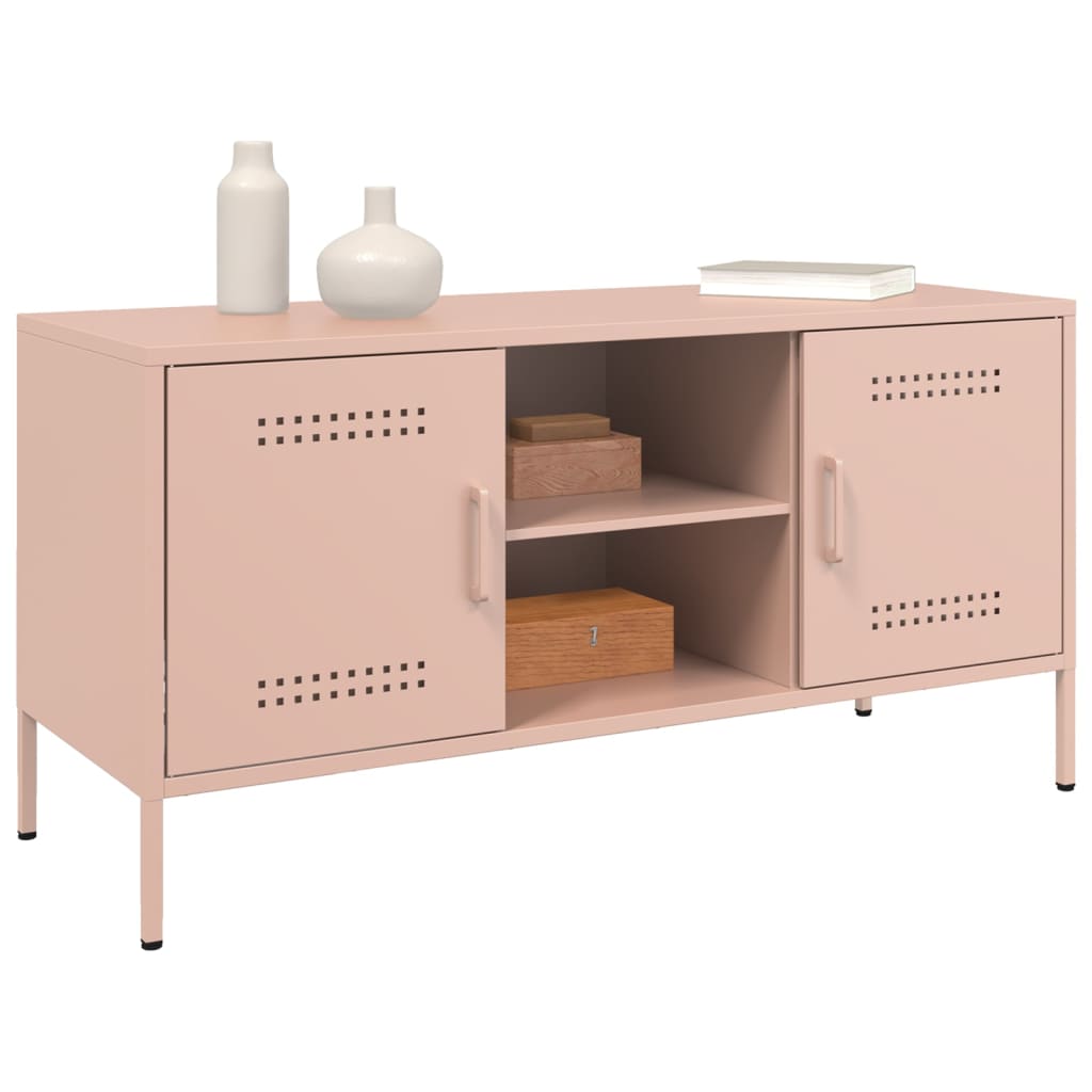 vidaXL TV Cabinet Pink 100.5x39x50.5 cm Steel