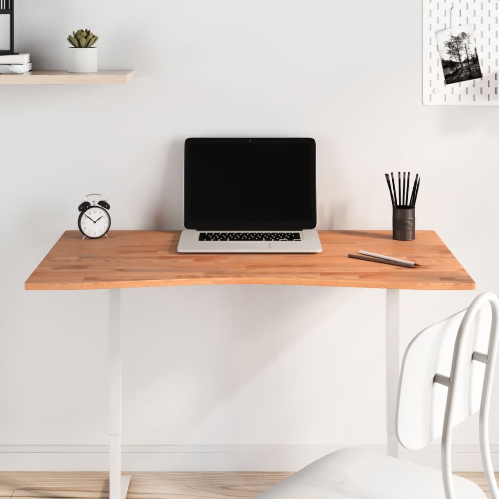 vidaXL Desk Top 100x(55-60)x1.5 cm Solid Wood Beech