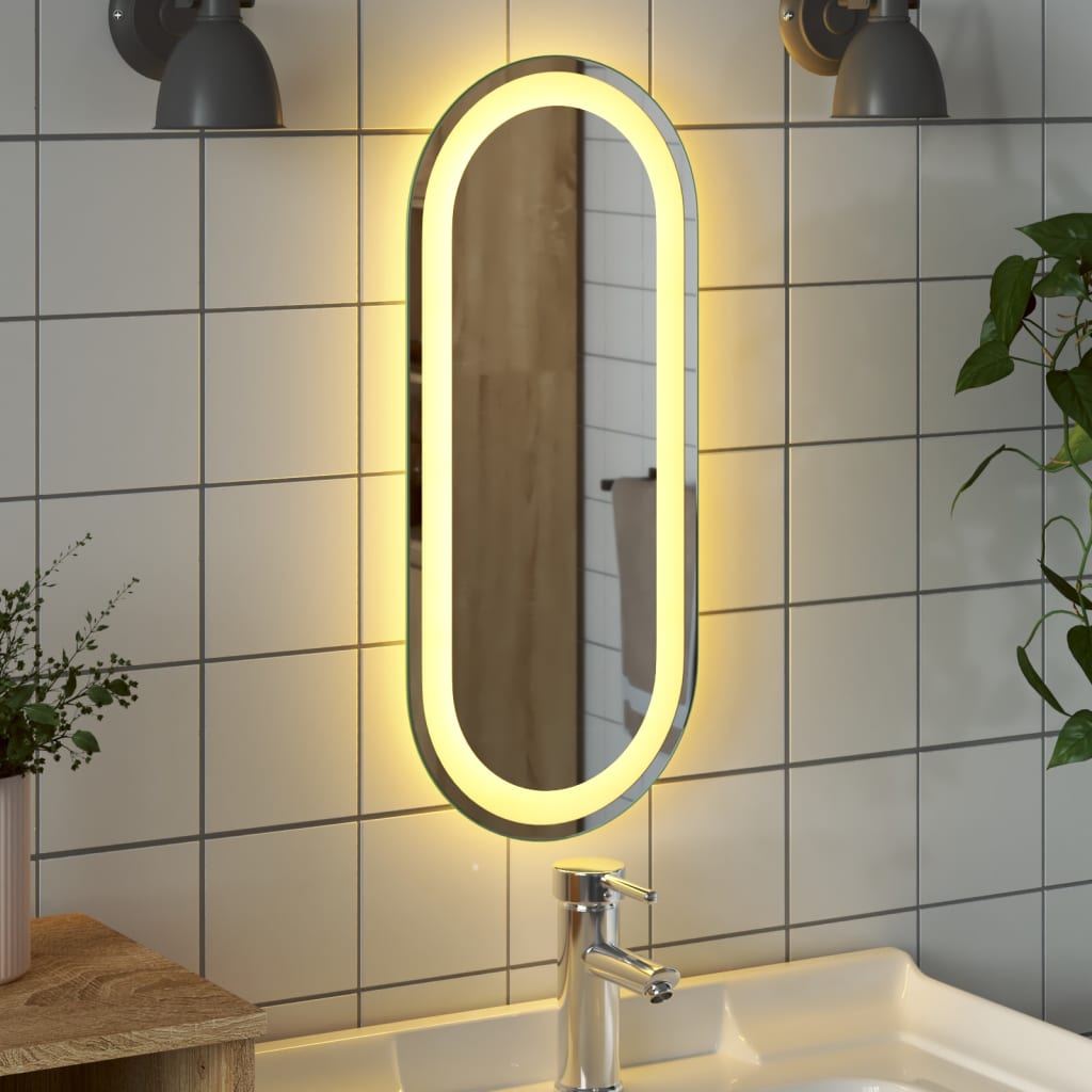 vidaXL LED Bathroom Mirror 60x25 cm Oval