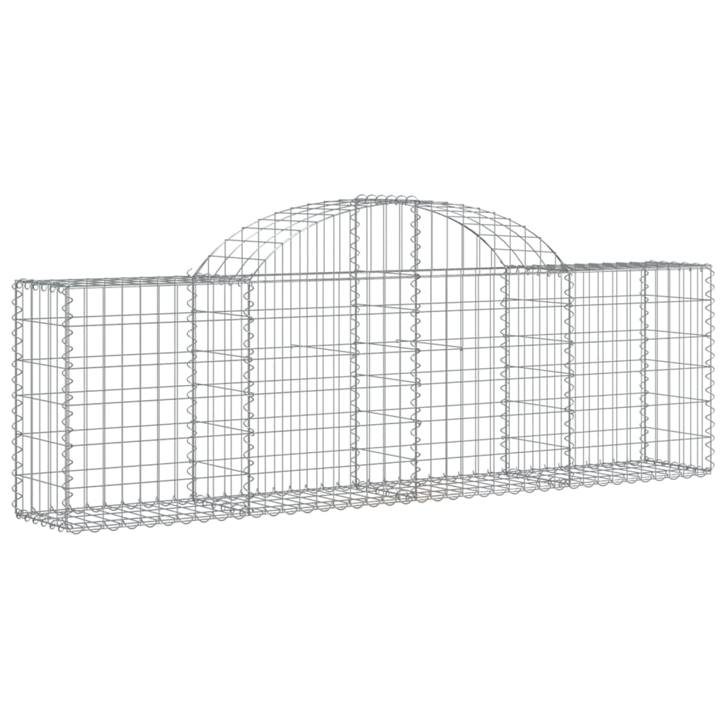 vidaXL Arched Gabion Baskets 7 pcs 200x30x60/80 cm Galvanised Iron