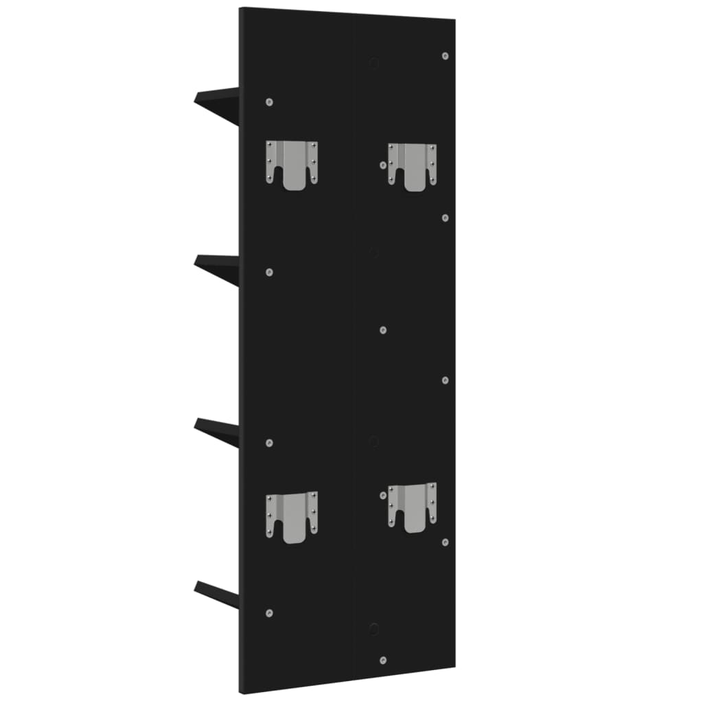 vidaXL Wall Bookshelf 4-Tier Black 33x16x90 cm