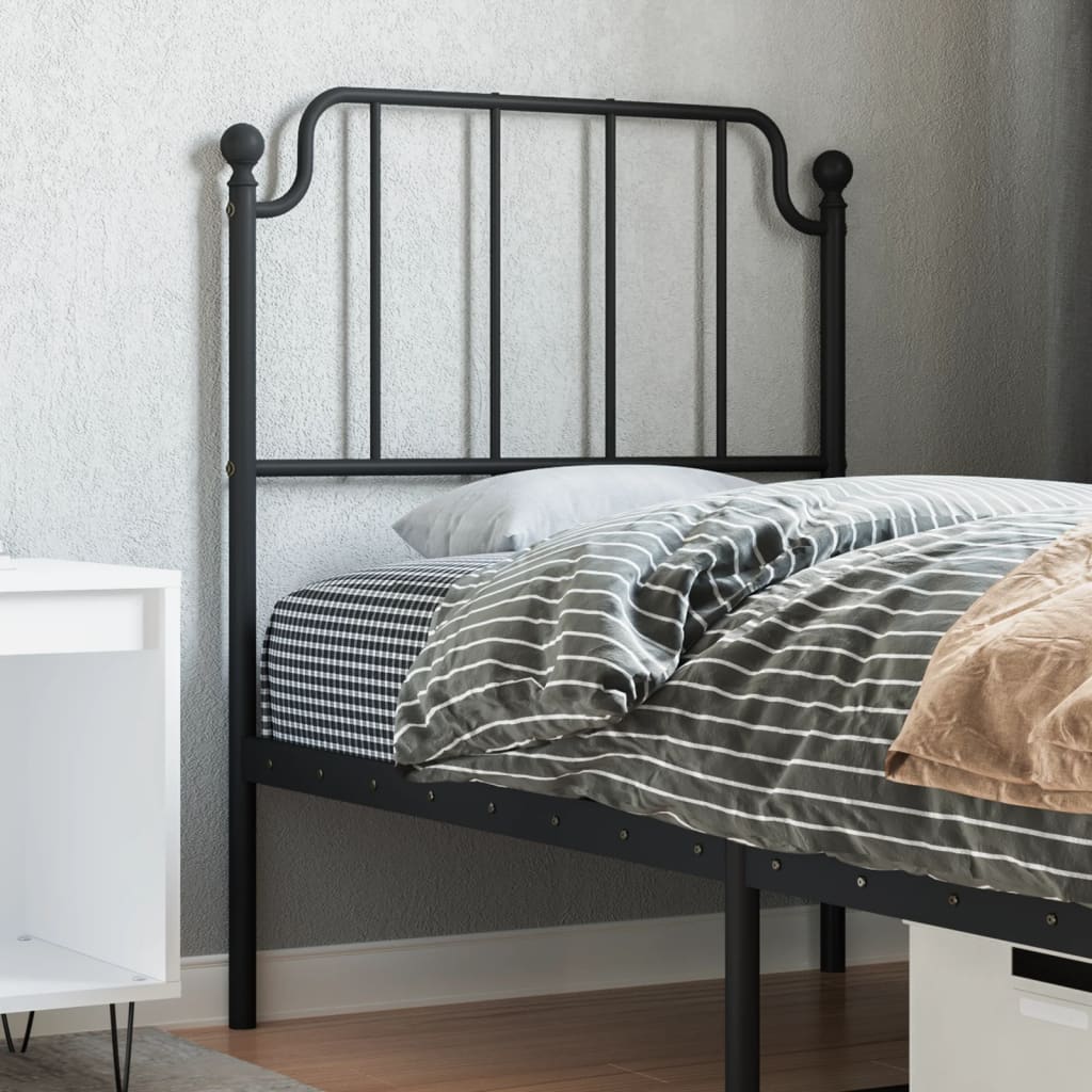 vidaXL Metal Headboard Black 80 cm