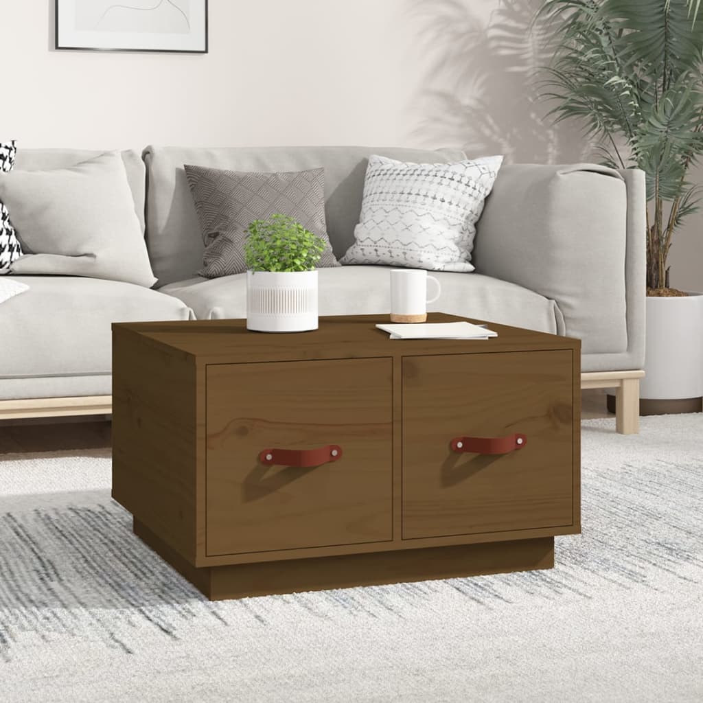 vidaXL Coffee Table Honey Brown 60x53x35 cm Solid Wood Pine