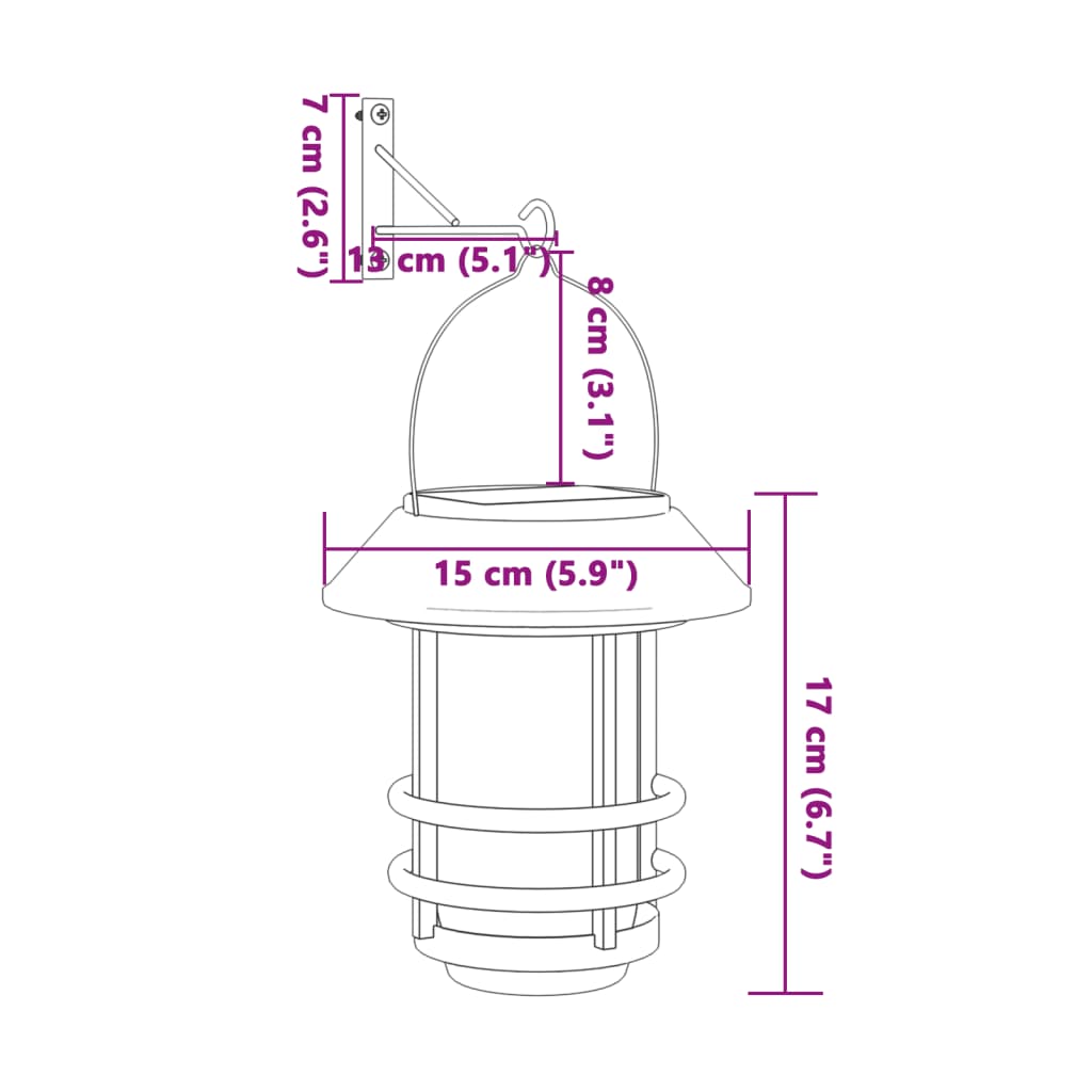 vidaXL Solar Outdoor Wall Lanterns 2 pcs White