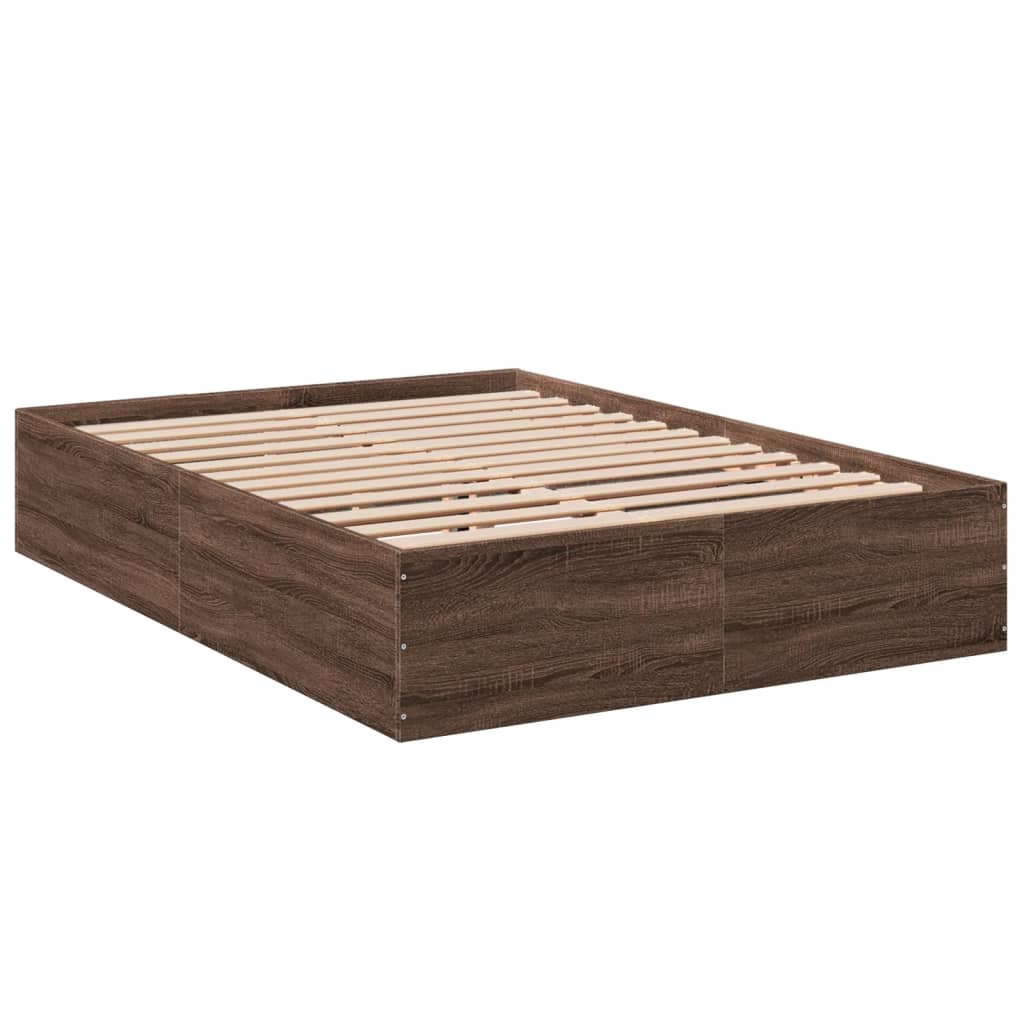 vidaXL Bed Frame without Mattress Brown Oak 120x200 cm