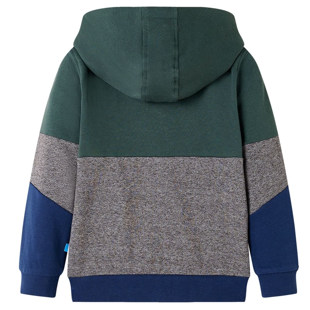 Kids' Hooded Sweatshirt with Zip Dark Green 104