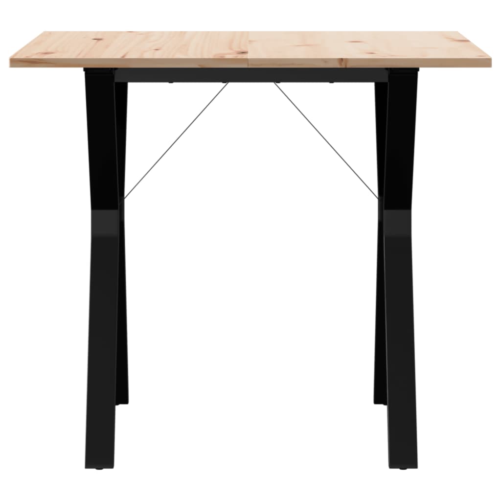 vidaXL Dining Table Y-Frame 80x80x75 cm Solid Wood Pine and Cast Iron