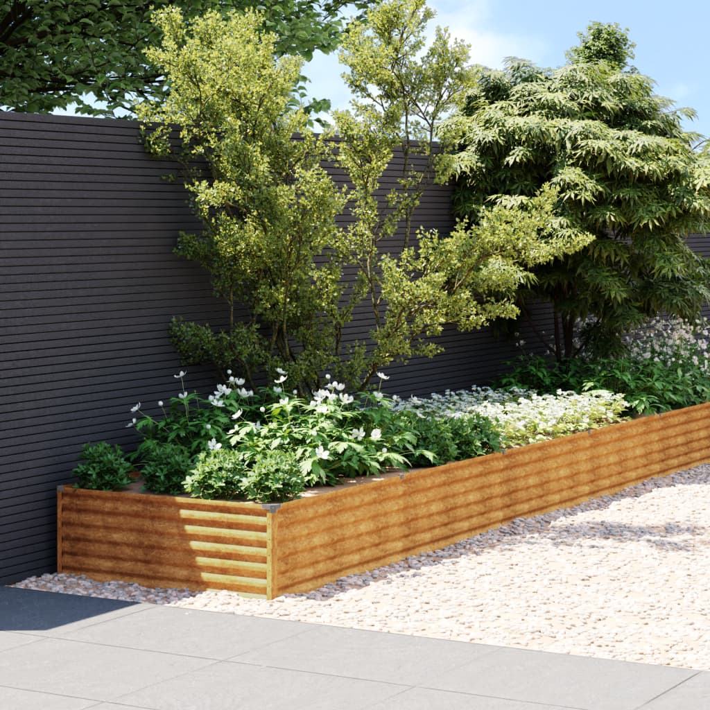 vidaXL Garden Raised Bed 579x100x36 cm Corten Steel