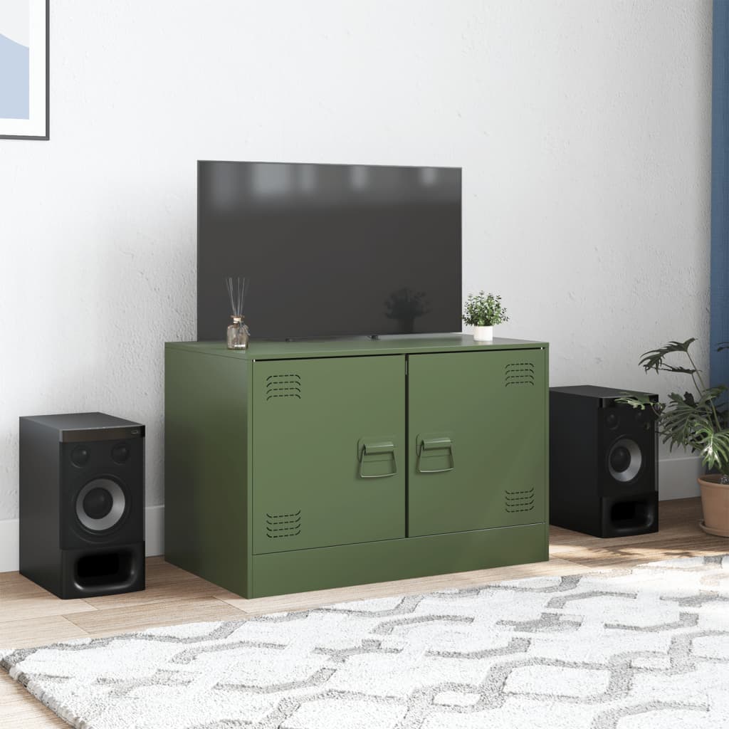 vidaXL TV Cabinet Olive Green 67x39x44 cm Steel