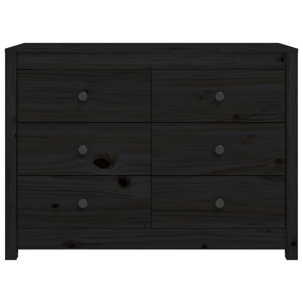 vidaXL Side Cabinet Black 100x40x72 cm Solid Wood Pine